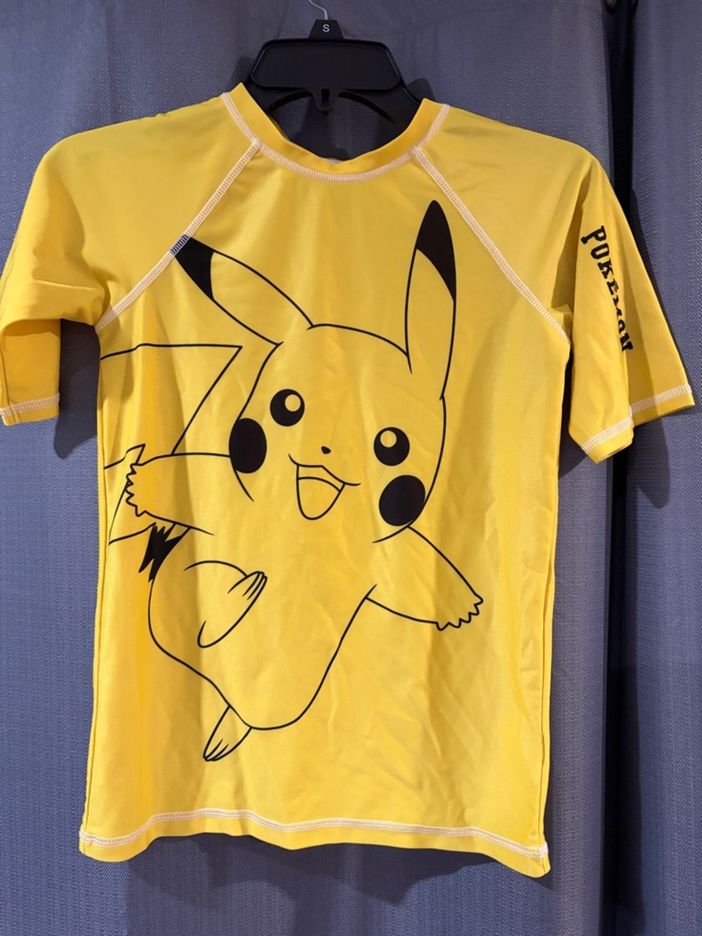 Pokemon Kids Yellow Pikachu Rashguard Swim Shirt